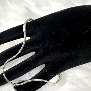 Contemporary Silver Hand Bracelet with Chain